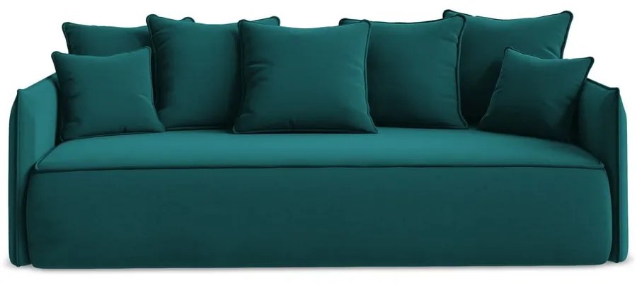 Divano turchese allungabile/con contenitore con rivestimento in velluto 225 cm Hula – Makamii