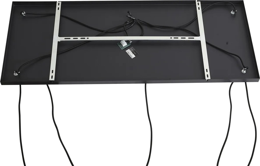 Lampada a sospensione Art Déco nera con vetro fumé 5 luci - Wallace