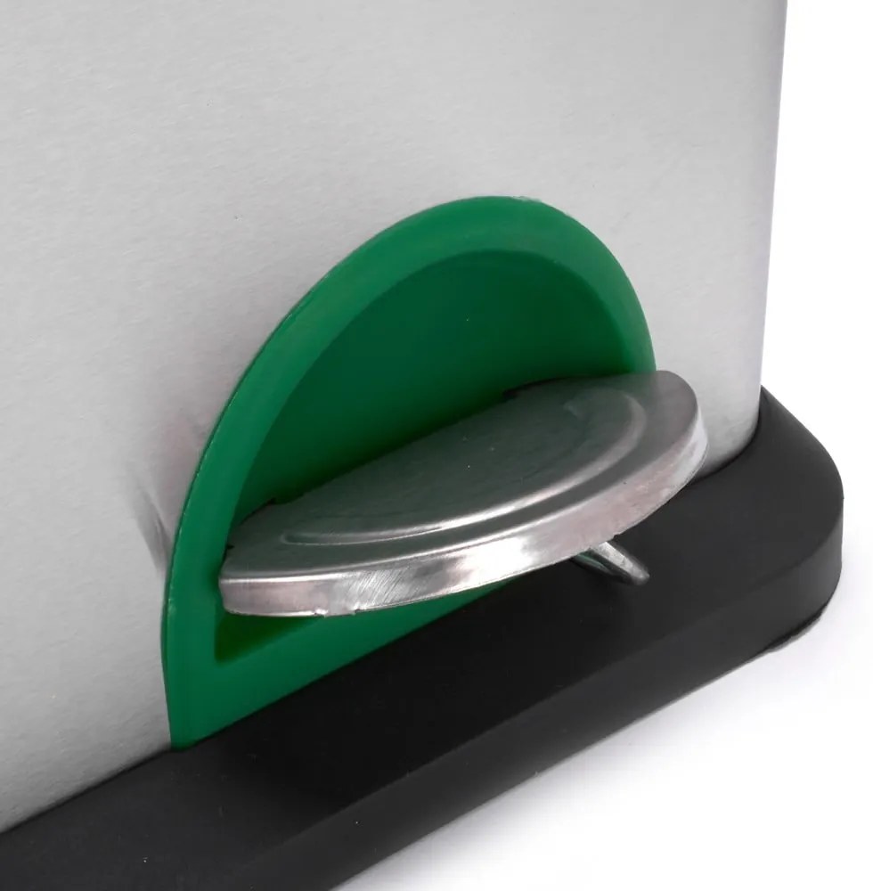 Cestino per la spazzatura 2x8 l color argento opaco in acciaio per raccolta differenziata/con pedale Tri Selectif – MSV