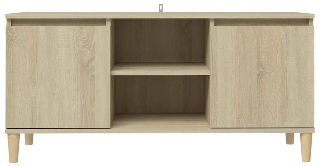 Mobile tv con gambe in legno rovere sonoma 103,5x30x50 cm