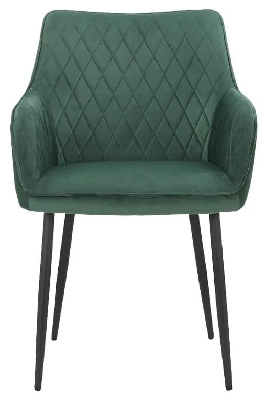 Set di sedie da pranzo verde in imbottito 2 pz Elvira – Støraa