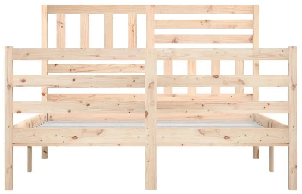 Giroletto nero in legno massello 135x190 cm 4ft6 doppio