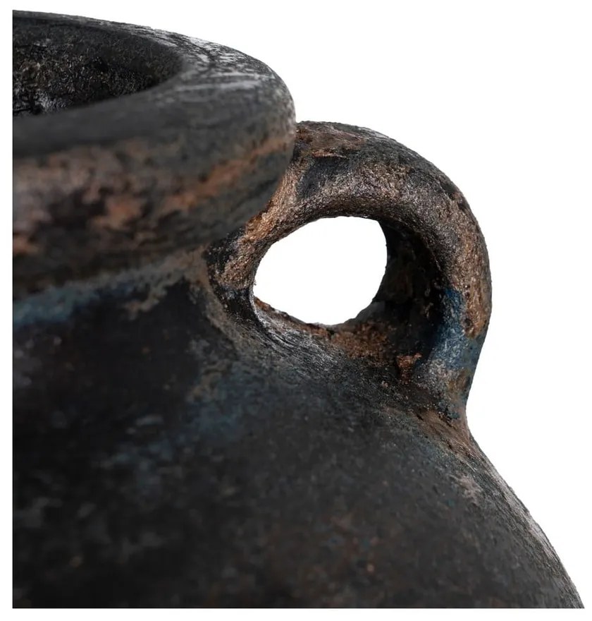 Vaso marrone scuro in terracotta alto (altezza totale 60 cm) Artem – Ixia