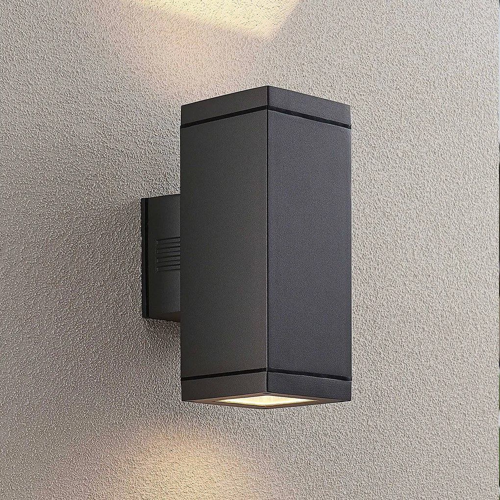 Applique da esterni Stani Lucande, dimmerabile, Alluminio / Grigio / Zincato, Alluminio, Moderno, Applique da esterni