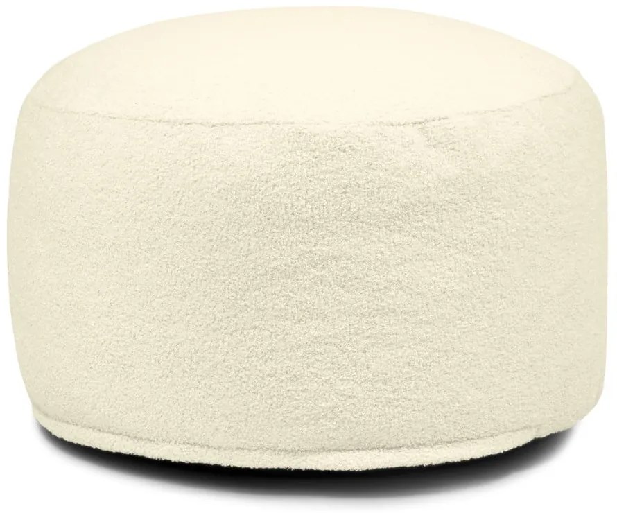 Poggiapiedi grigio chiaro con rivestimento in bouclé Om 60 – SLOWDOWN