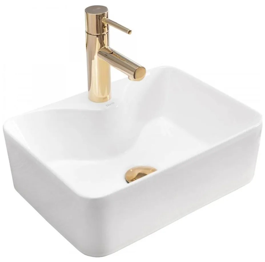 REA-U8196 - Lavabo da appoggio KELLY MINI 31x41 cm ceramica/bianco lucido