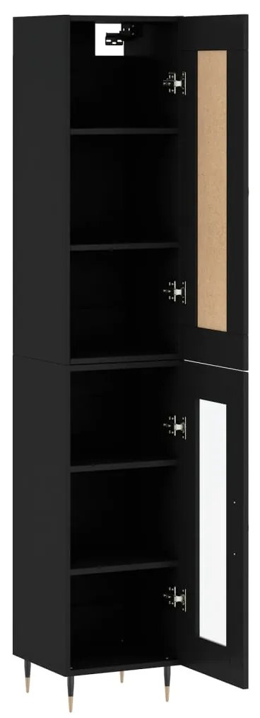 Credenza nera 34,5x34x180 cm in legno multistrato