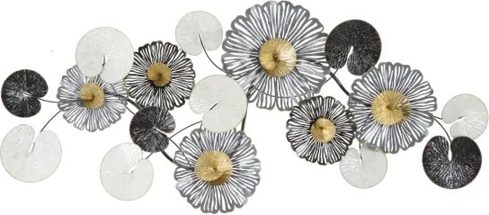 Pannello Decorativo Astratto Troby 143x8,5x64 Cm In Ferro Multicolore