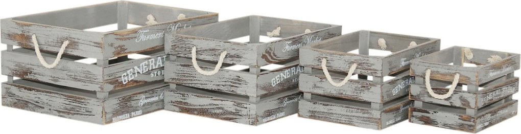 JOSE - set di 4 cassette in legno