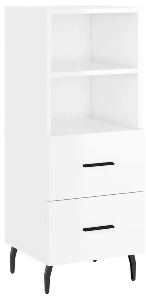 Credenza 34,5x34x180 cm in legno multistrato bianco lucido