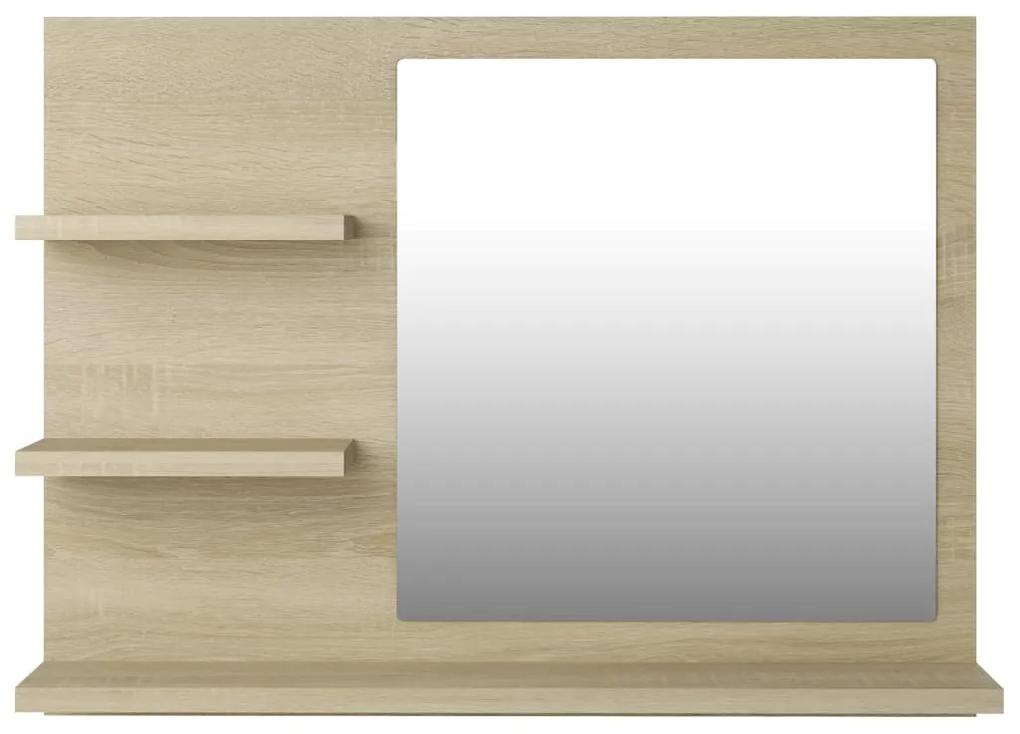 Specchio da bagno rovere sonoma 60x10,5x45 cm in truciolato