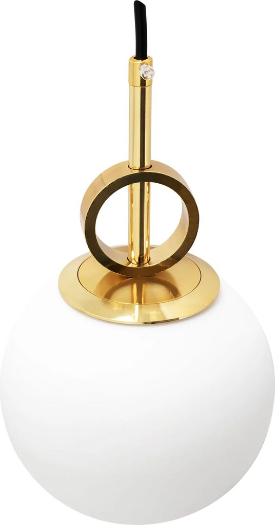 Lampada Da Soffitto Pensile Di Vetro Palla Bianco Oro APP482-1CP