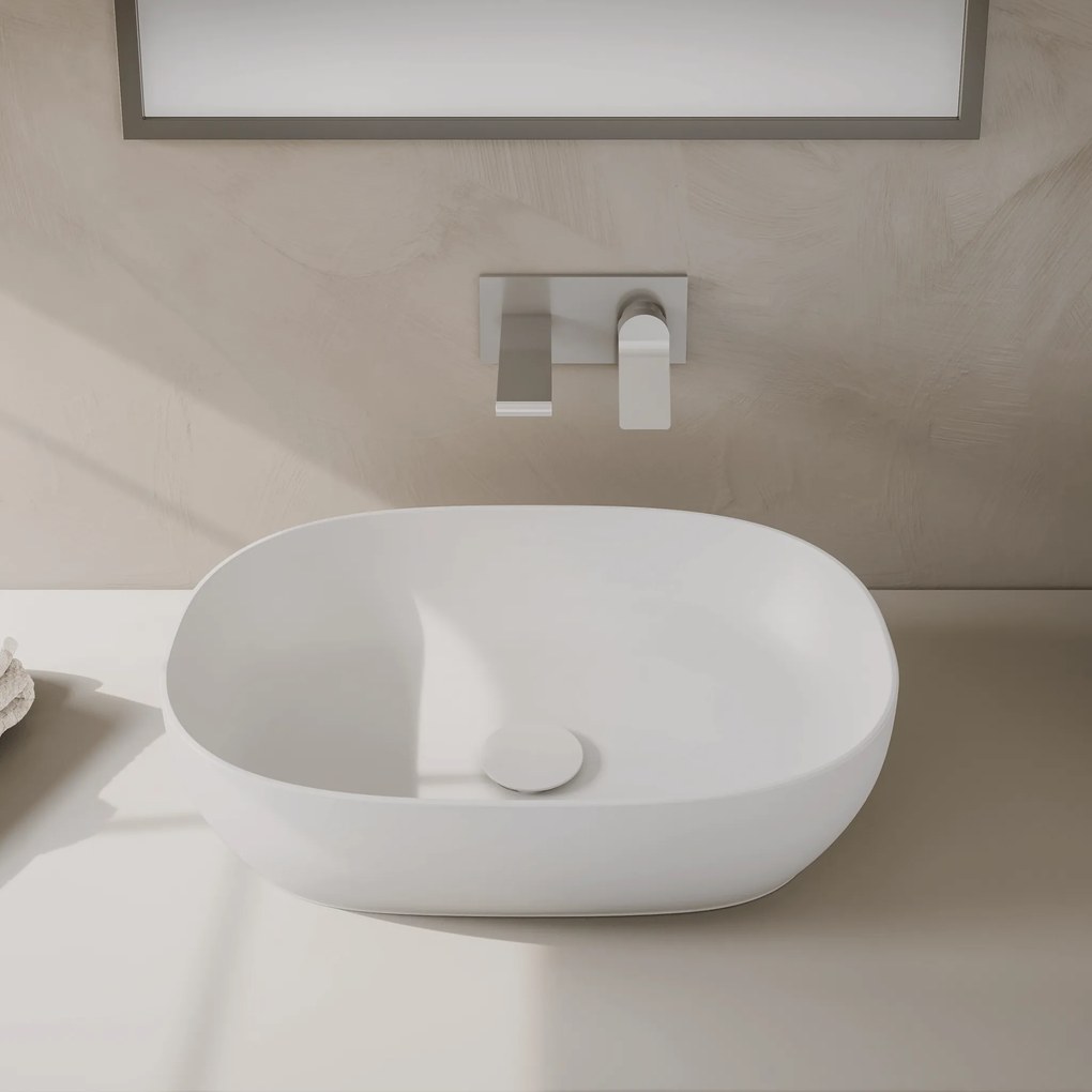 Lavabo D'Appoggio 58x40 Cm Vitra "Outline Catino" Bianco Opaco