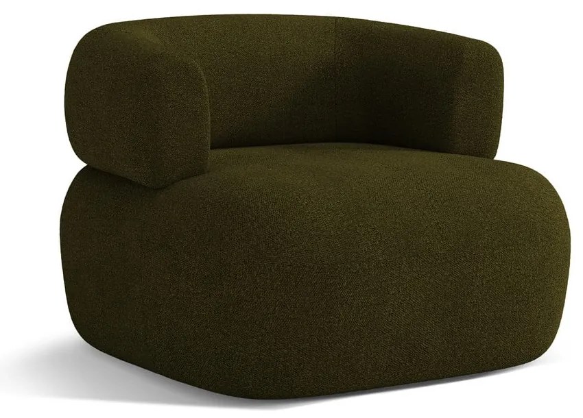 Poltrona in tessuto bouclé verde Jenny - Micadoni Home