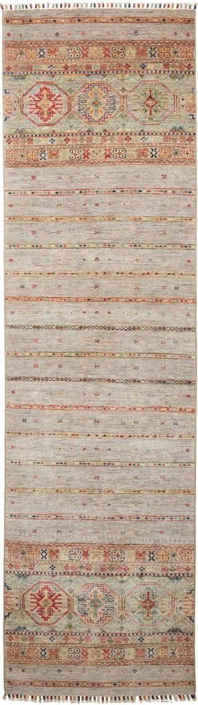 Samarkand Tappeto 80x290 Grigio (Pakistan) Annodato A Mano