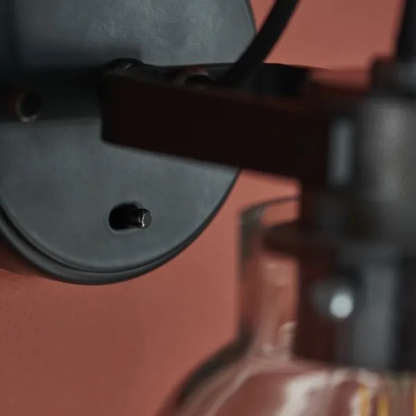 Endon 107011 - Faretto da parete URBAN 1xE27/10W/230V nero/fumé