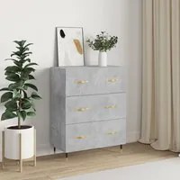 Credenza Grigio Cemento 69,5x34x90 cm in Legno Multistratocod mxl 127858