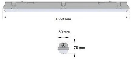 Plafo Stagna 1550mm 81,0W 4000K con Sensore a Microonde