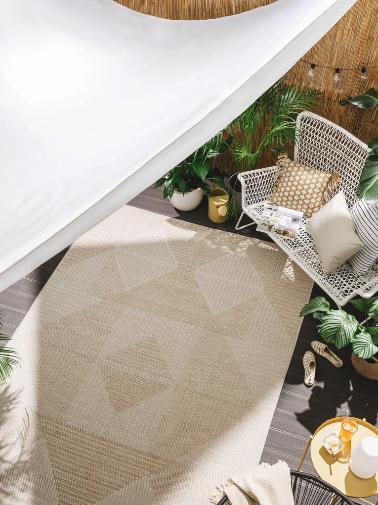 benuta Nest Tappeto per interno ed esterno Bronco Crema 160x230 cm - Tappeto outdoor per balcone, terrazzo e giardino