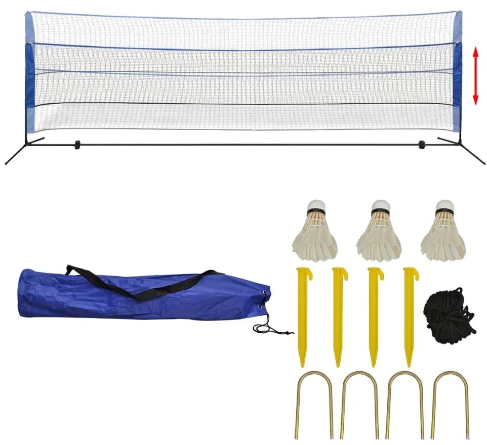 Set Rete Da Badminton Con Volani 500x155 Cm /