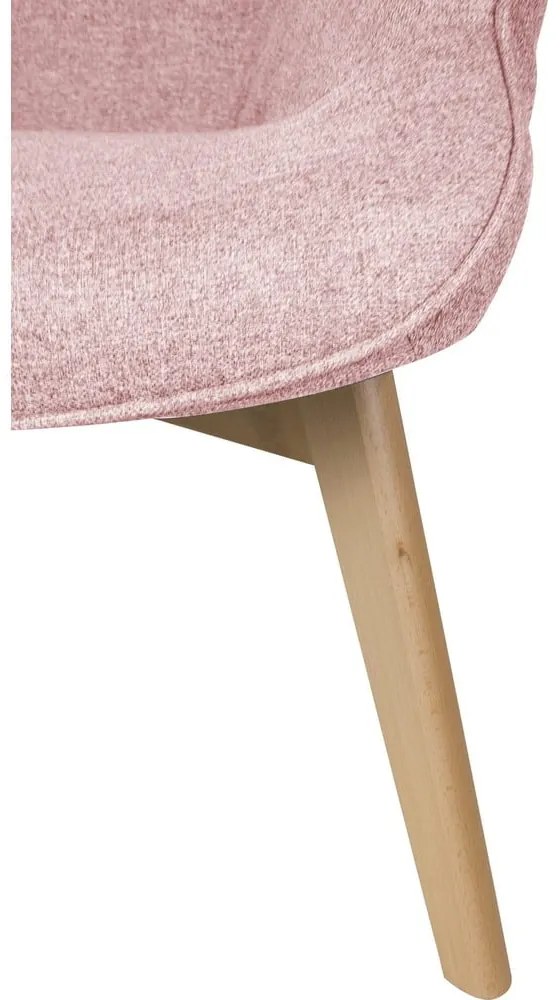 Poltrona con poggiapiedi rosa chiaro Niko – Ropez