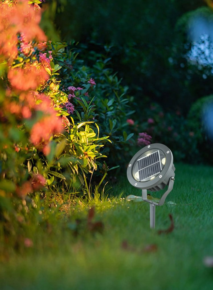Faretto con Pannello Solare e Picchetto Luce Naturale