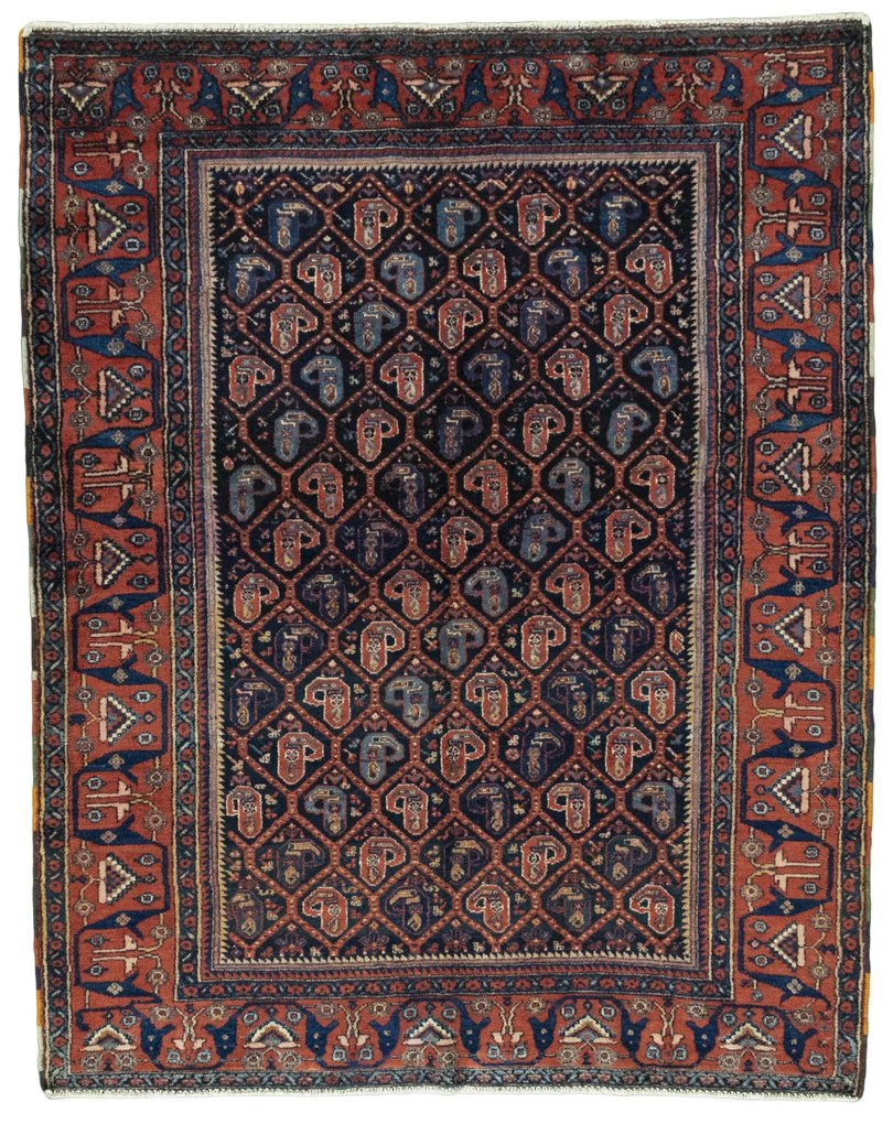 Afshar Tappeto 150 x 190 Blu (Iran) Annodato A Mano