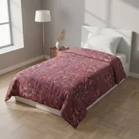 Trapunta singola vinaccia floreale