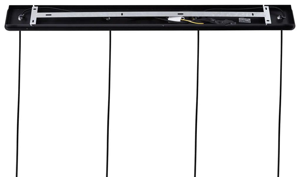 Lampada a sospensione retrò nera con vetro arancione 4 luci - Denise