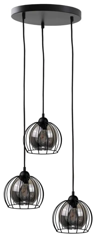 Lampadario a sospensione con filo SOLO BLACK 3xE27/60W/230V diametro 30 cm