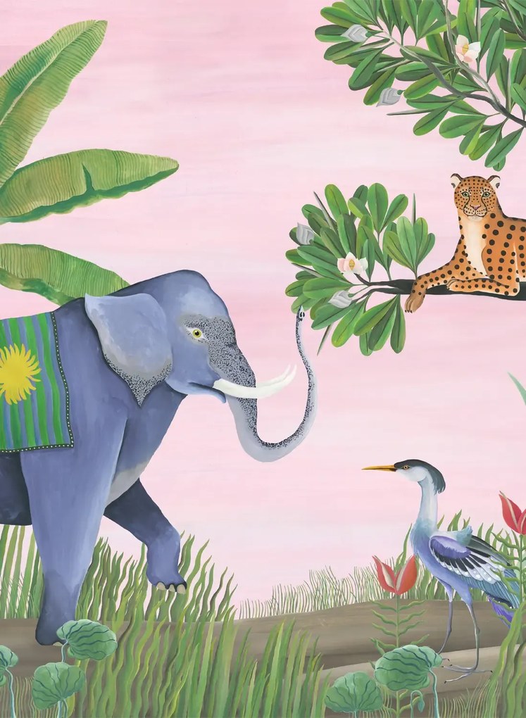 Coordonne Wandbild Jungle Friends - Peach