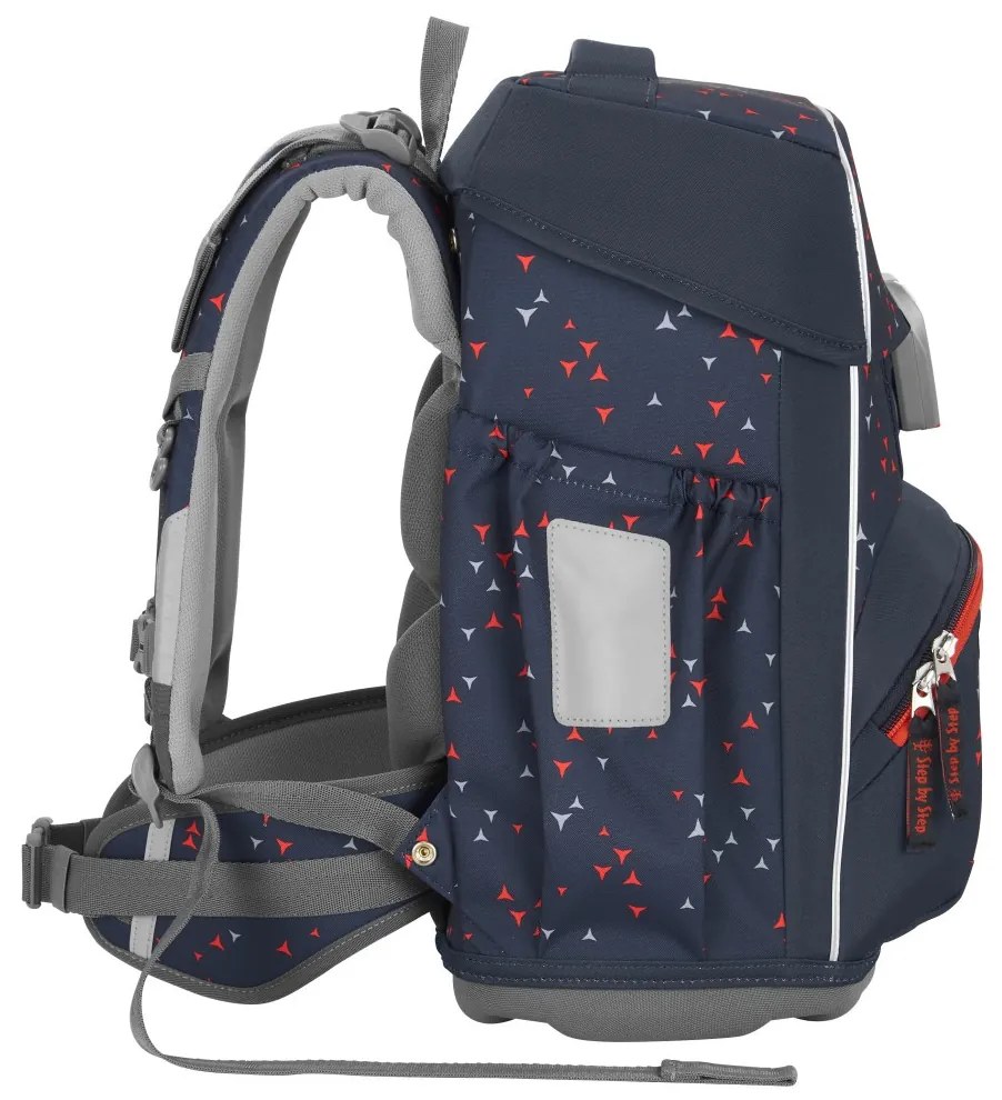 Zaino scuola Step by Step BASIS - set 4 pezzi, Anthrazit Triangles