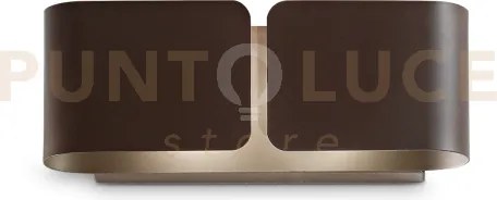 Clip applique in metallo e vetro color coffee 2 luci attacco g9 bie...