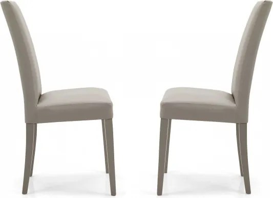 Sedia in ecopelle con gambe verniciate TORTORA mod. DENVER Set da 2 pezzi