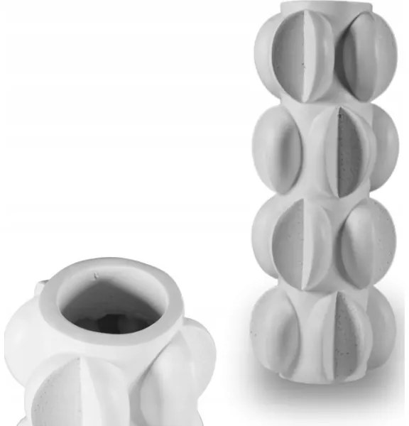 Vaso in resina 37x19 cm / Bianco opaco
