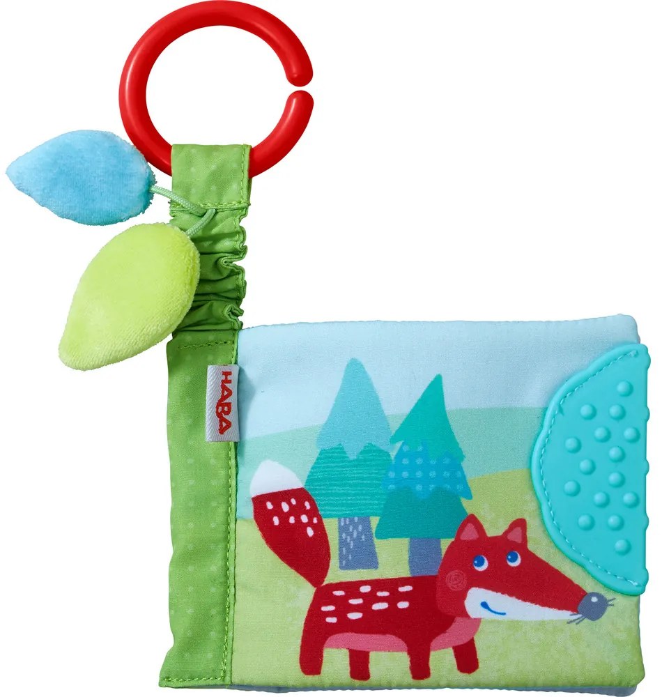 Libro in stoffa con massaggiagengive - Animali del bosco