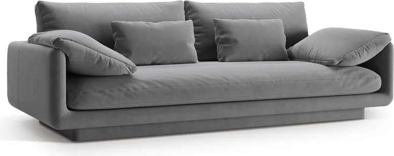 Divano in grigio chiaro con rivestimento in velluto 220 cm Torino – Micadoni