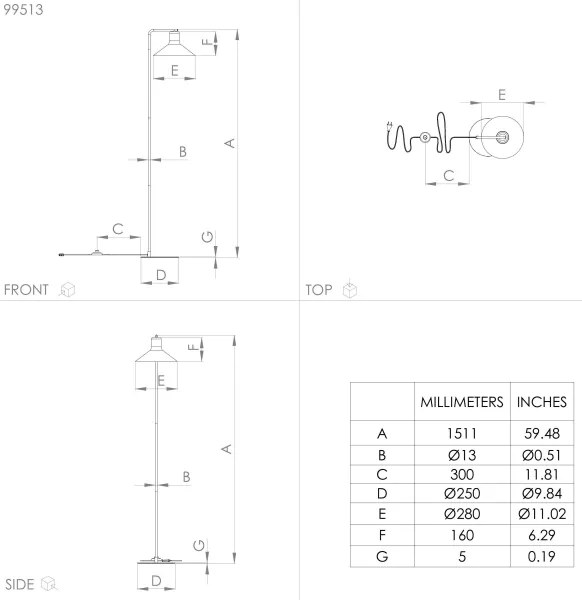 Eglo 99513 - Lampada da terra ABREOSA 1xE27/28W/230V