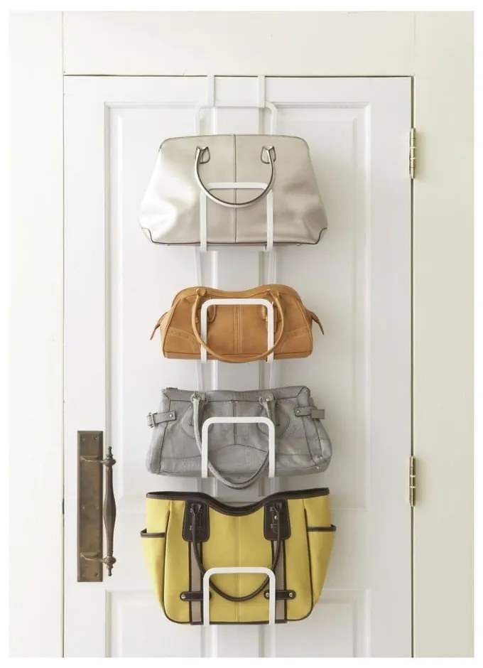 Portaborse bianco con gancio per porta e 4 ganci Sapporo - YAMAZAKI