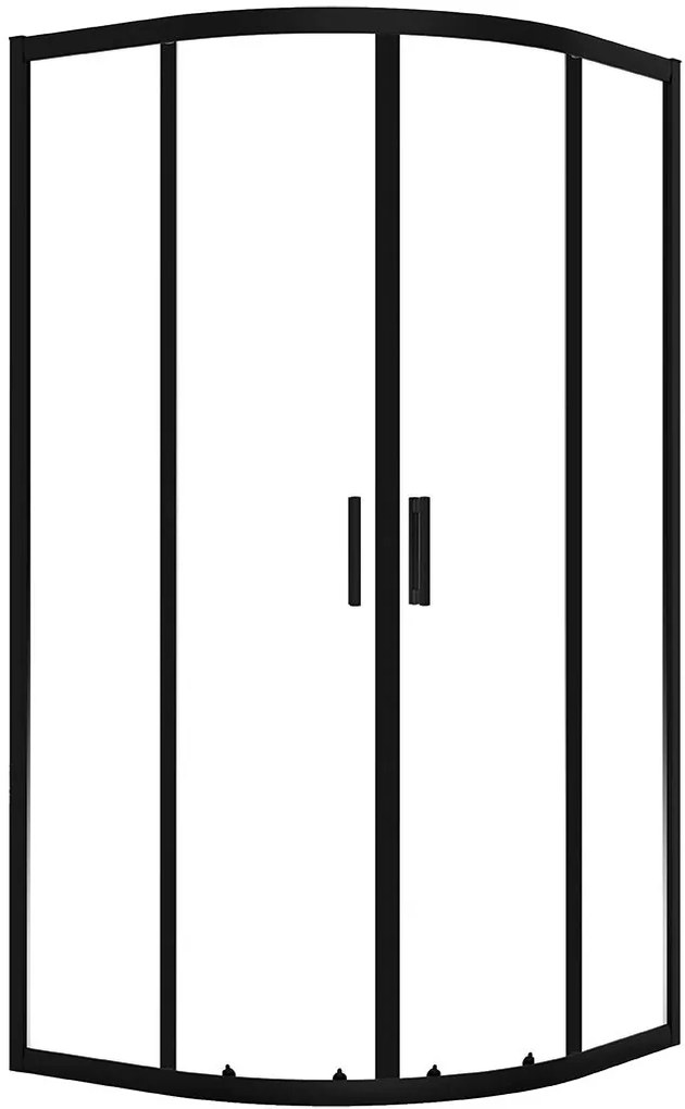 Laveo Bresso box doccia 90x90 cm semicircolare nero opaca/vetro trasparente JKD_796Z