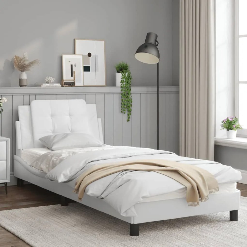 Giroletto con luci led bianco 90x190 cm in similpelle