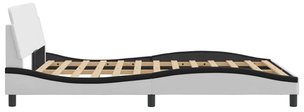 Giroletto con testiera bianco e nero 140x190 cm in similpelle