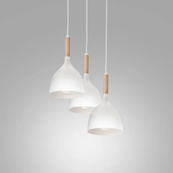 Lampadario a sospensione con filo NOAK WOOD 3xE27/60W/230V