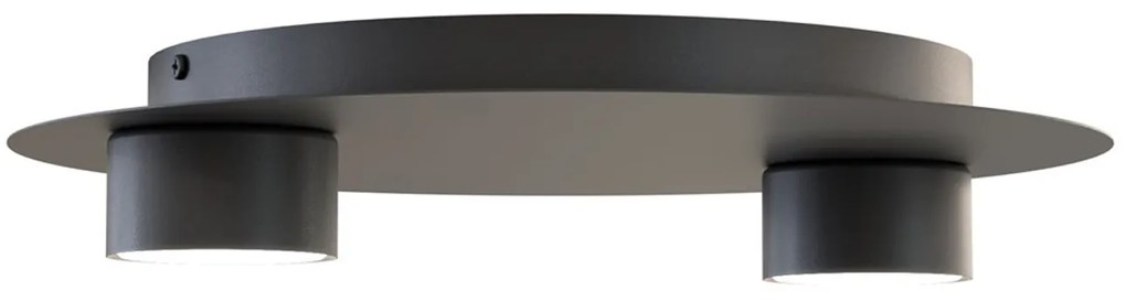 Plafoniera Moderna Dioniso Acciaio Nero 2 Luci Gx53 Ip20