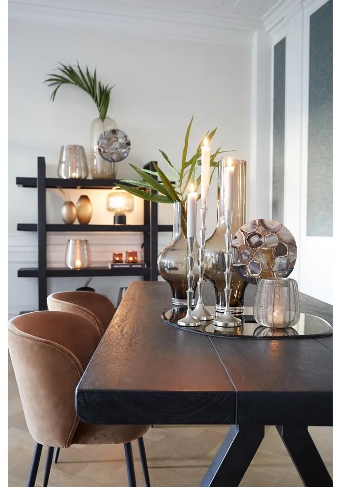 Sedia da pranzo in velluto marrone Elyna - Light & Living