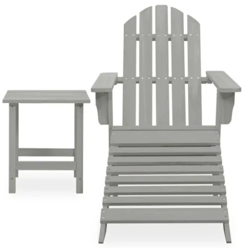 Sedia Giardino Adirondack Ottomana Tavolo Abete Massello Grigio