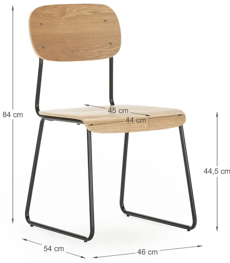 Set di sedie da pranzo color legno naturale effetto frassino 2 pz Aira - Marckeric