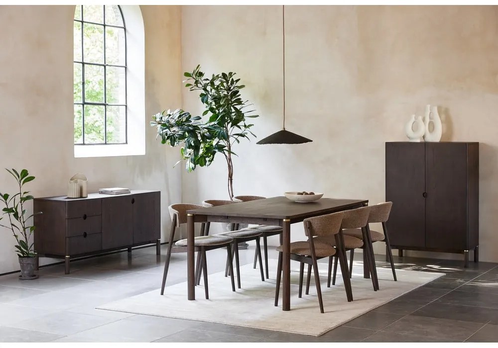 Cassettiera bassa marrone scuro effetto rovere 160x73 cm Arun - Unique Furniture