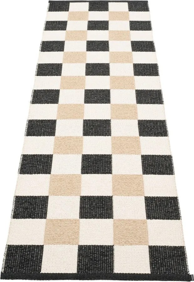 Passatoia da interno/esterno nera/color crema 70x240 cm Pix Black Vanilla – Pappelina