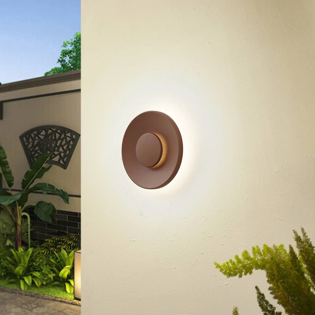 Applique da esterni a LED Kayana Lucande, Marrone / Ruggine, Alluminio, Moderno, Applique LED da esterni